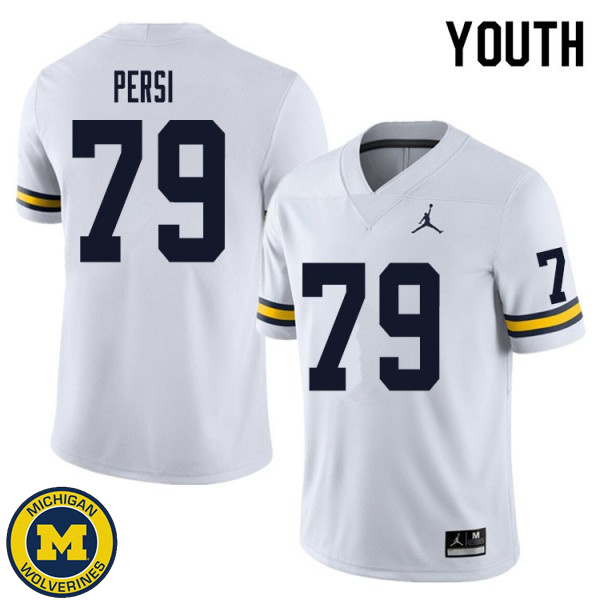 Youth Michigan Wolverines #79 Jeffrey Persi White University Jersey